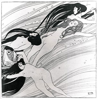 Fishblood, drawing by Gustav Klimt