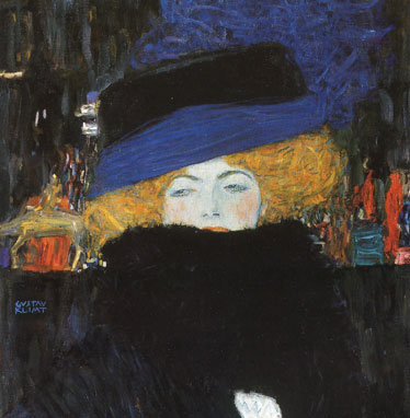 Lady with Hat and Boa, painting by Gustav Klimt